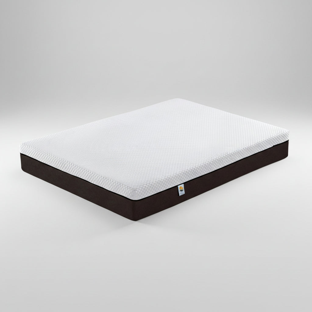 Mattress with a brand logo on a white background