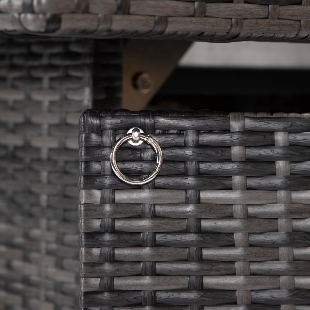 Wicker fire table - Grey