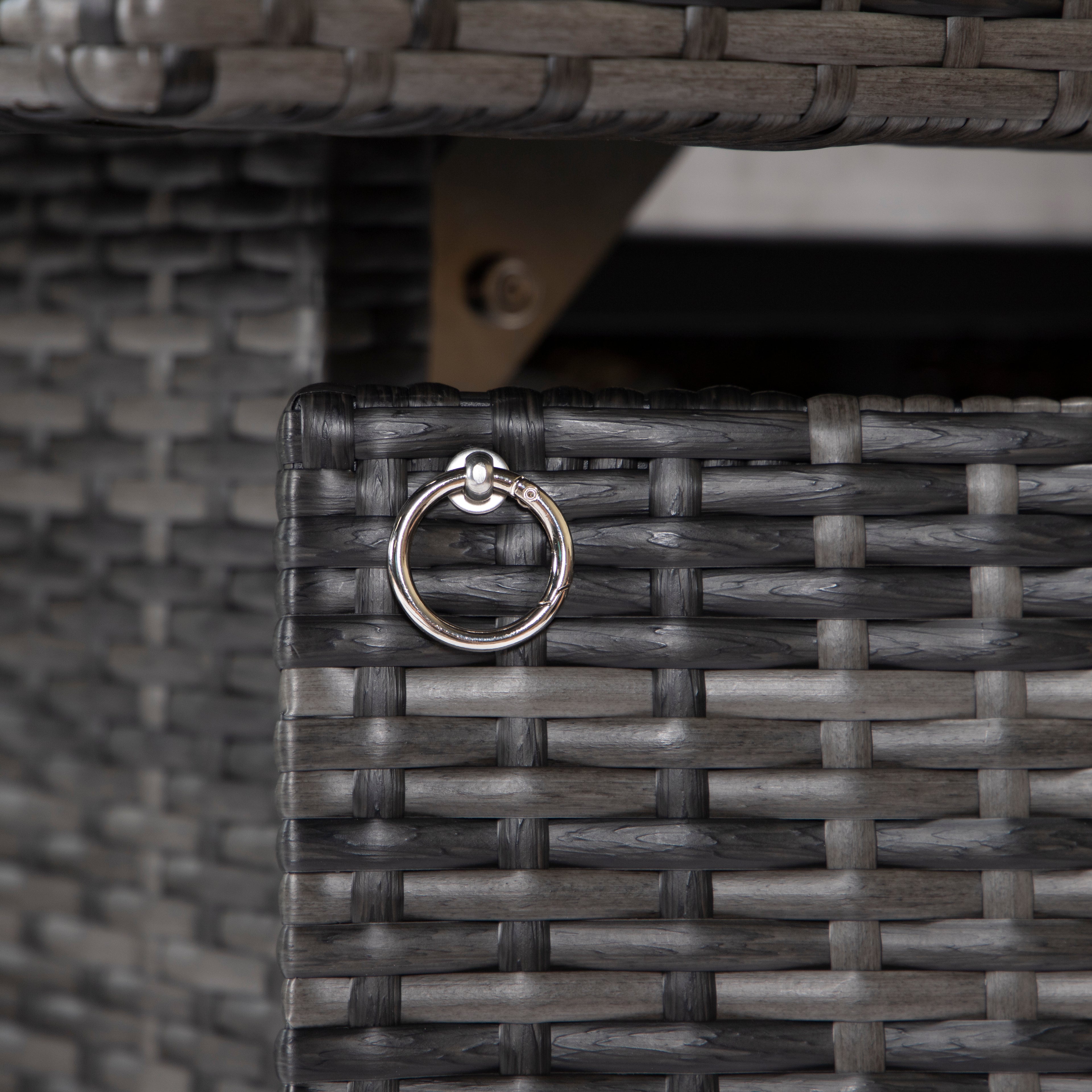 Wicker fire table - Grey