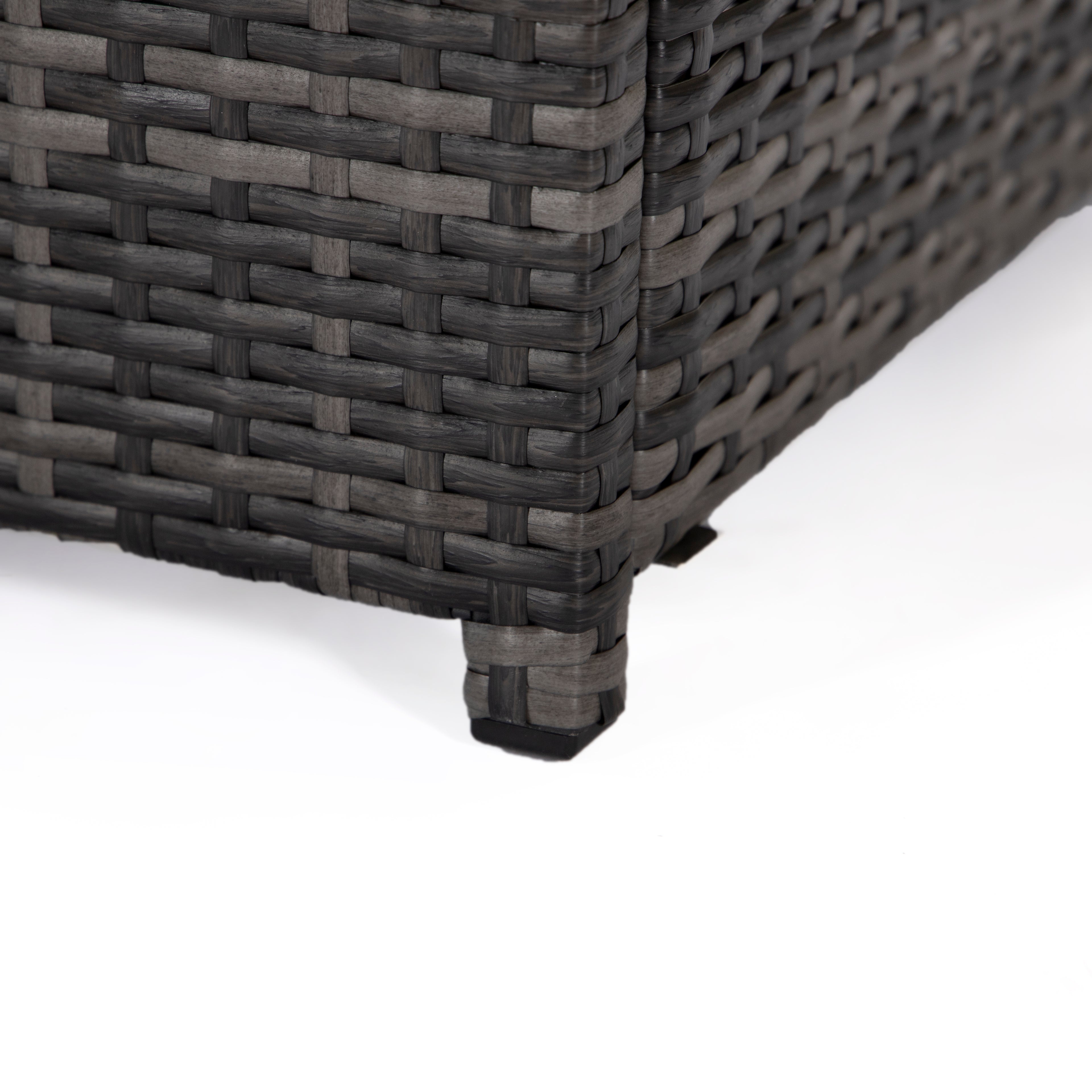 Wicker fire table - Grey