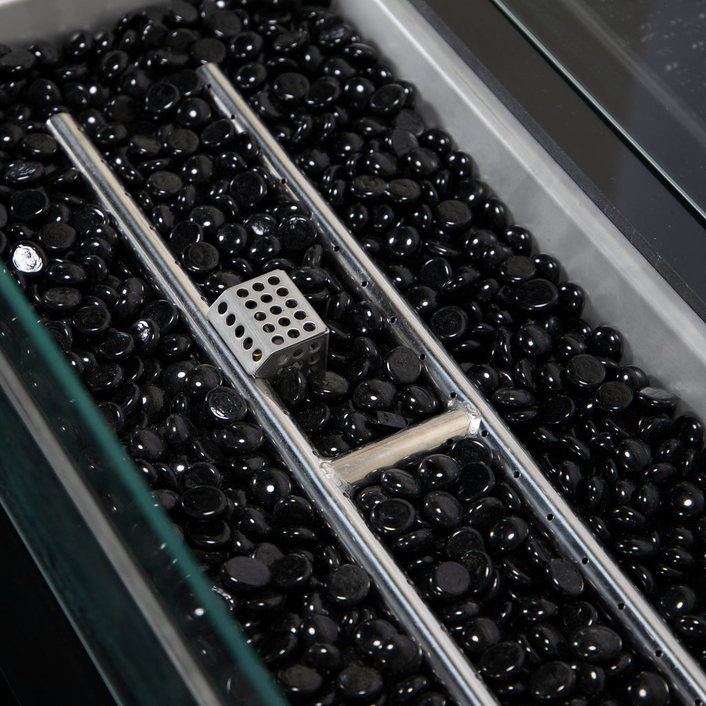 Wicker fire table - Grey