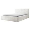 Havannah - Cama con almacenamiento y elevación hidráulica tapizada en terciopelo beige