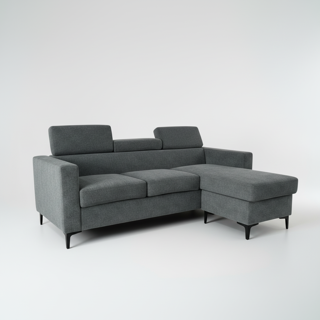 Kaylee sectional convertible to couch - Pepper Black
