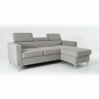 Gray sectional sofa on a white background