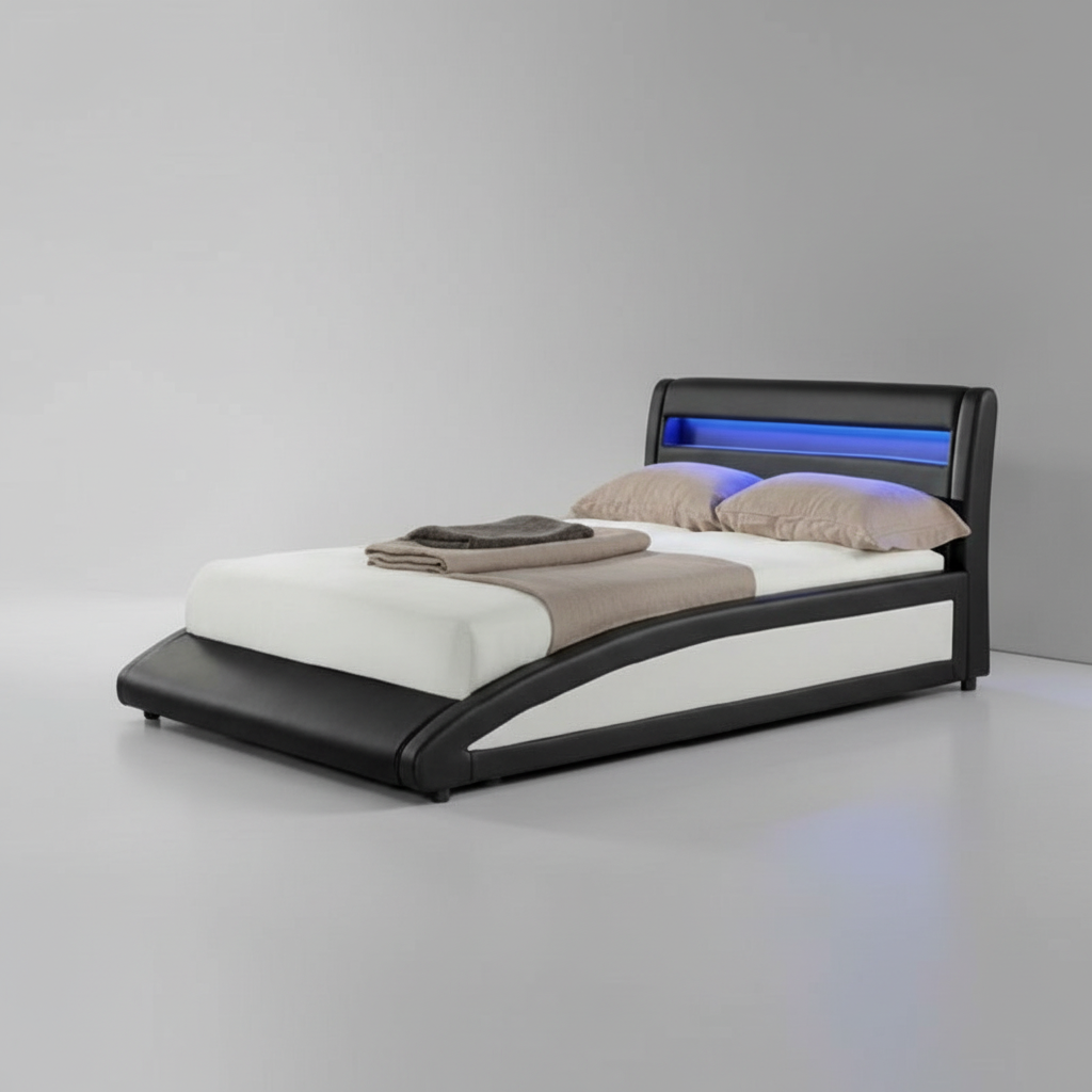 LED Luminous Bed Frame - Black image 