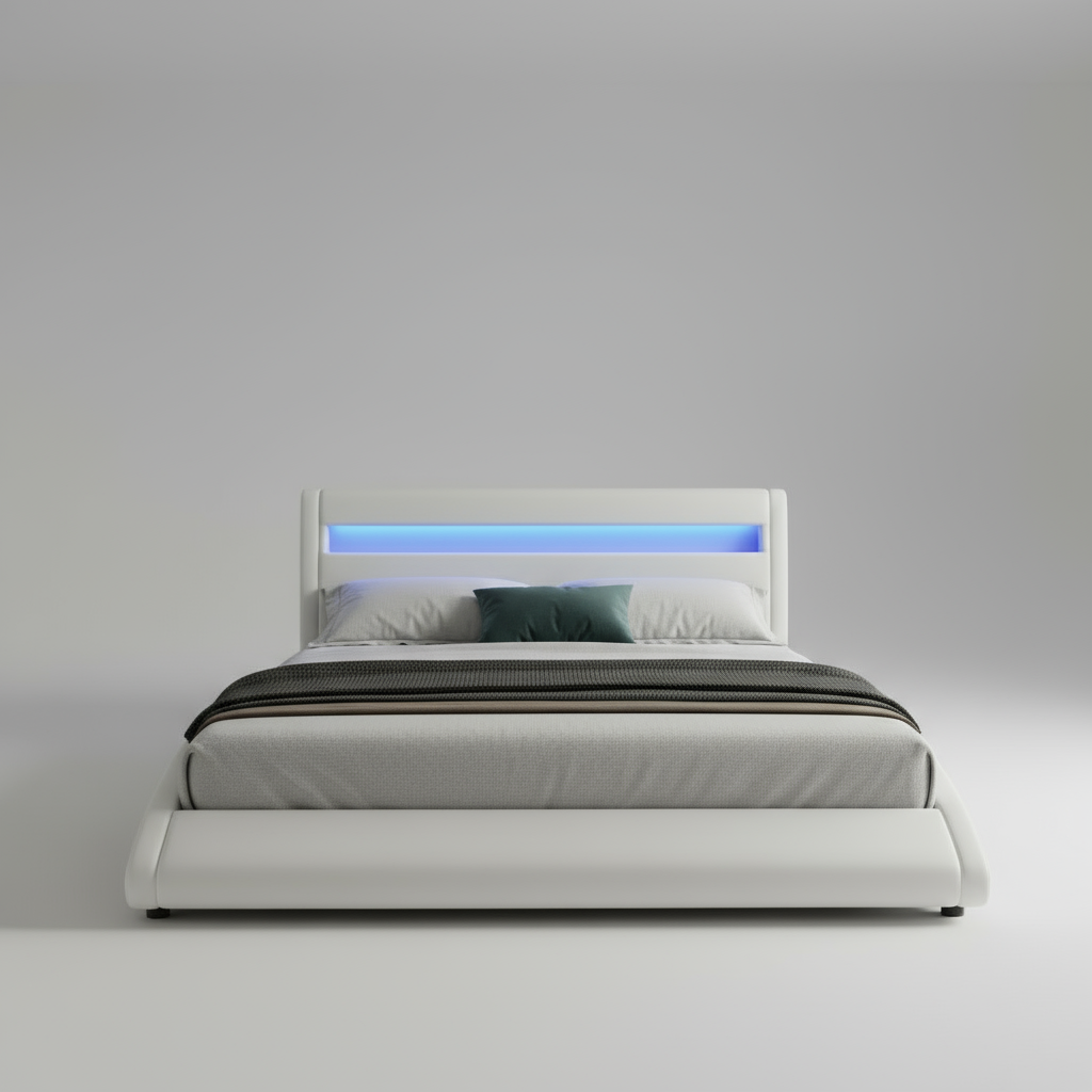 LED Luminous Bed Frame - White