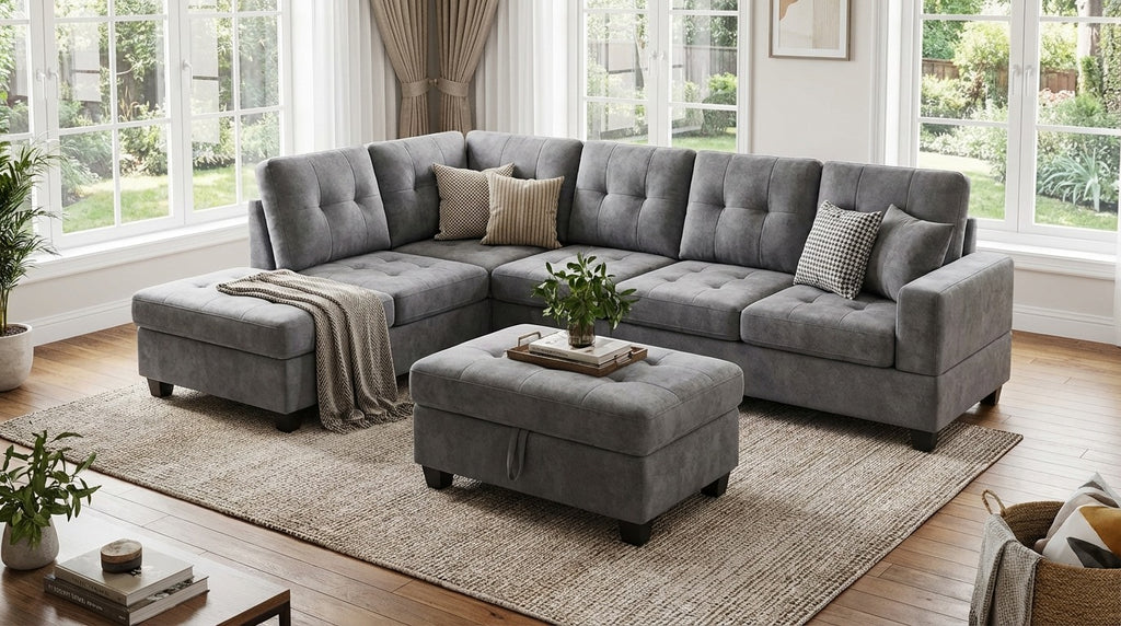 Marbella 110" L-Shape Storage Sectional