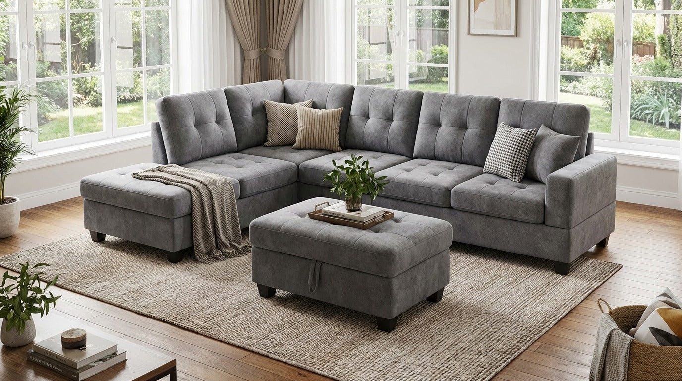 Marbella 110" L-Shape Storage Sectional