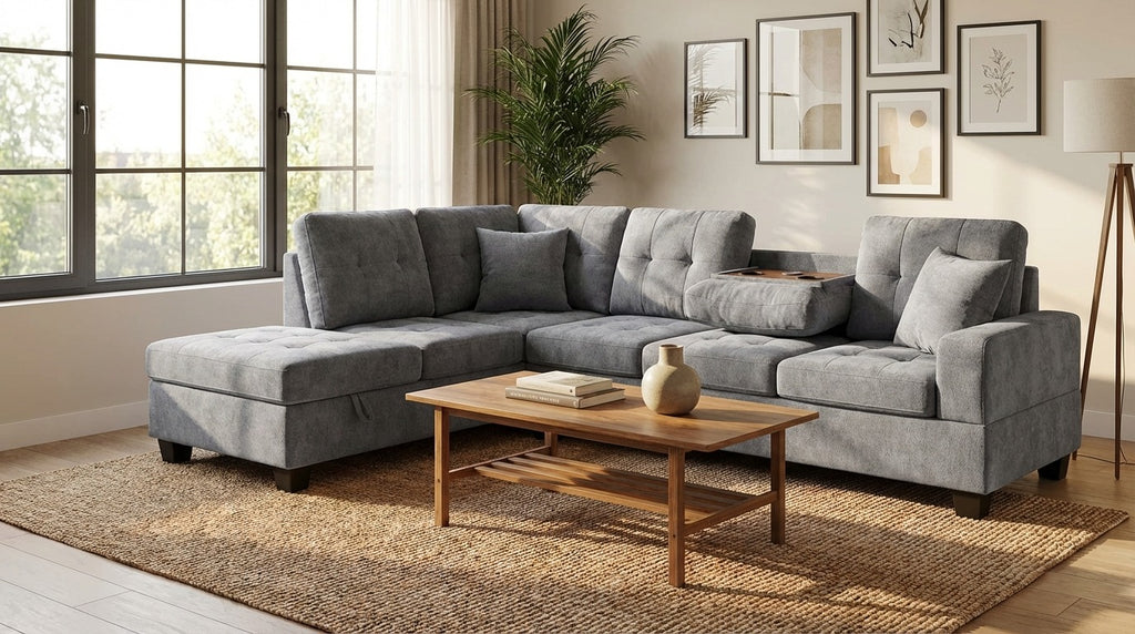 Marbella 110" L-Shape Storage Sectional