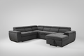 Rio Sectional Sofa Bed with Storage - Dark Grey Fabric