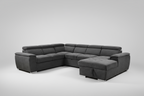 Rio Sectional Sofa Bed with Storage - Dark Grey Fabric - Paul's Furniture Outlet