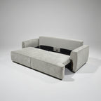 San Sleeper Sofa Bed with Storage – Driftwood Taupe Fabric
