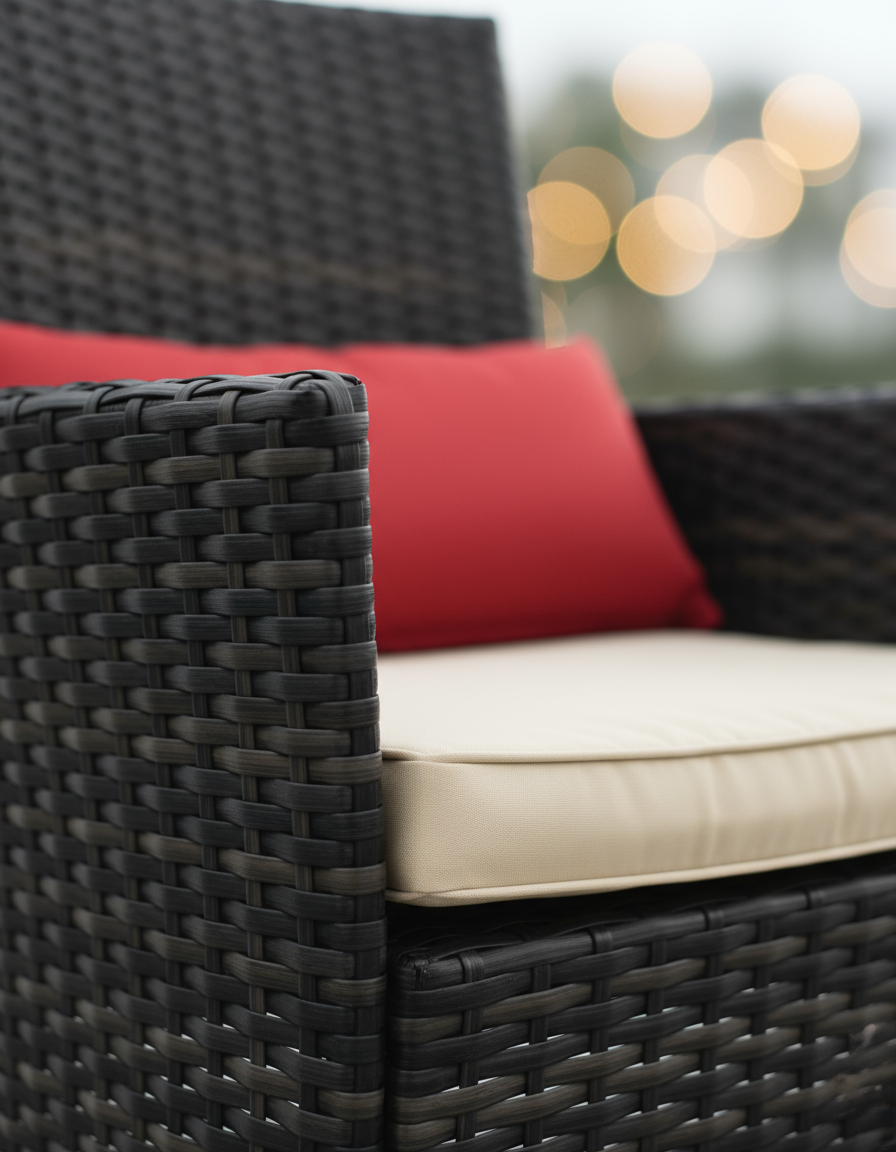 4-Piece Patio Conversation Set – Wicker Outdoor Furniture with Cushions