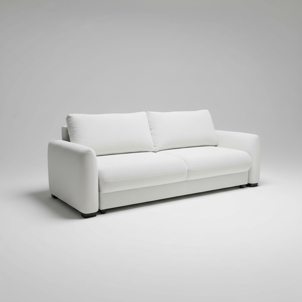 Merzy 3-Seater Pull-Out Sofa Bed with Storage – Sandstone Bouclé