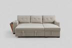 Asper Sectional Sofa Bed with Storage – Reversible Chaise in Sandstone