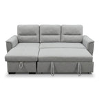 Mato Sectional Sofa Bed with Storage & Reversible Chaise – Light Grey Linen Fabric