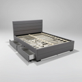 Rocco 4 Drawers Storage Bed Frame - Grey Linen Fabric