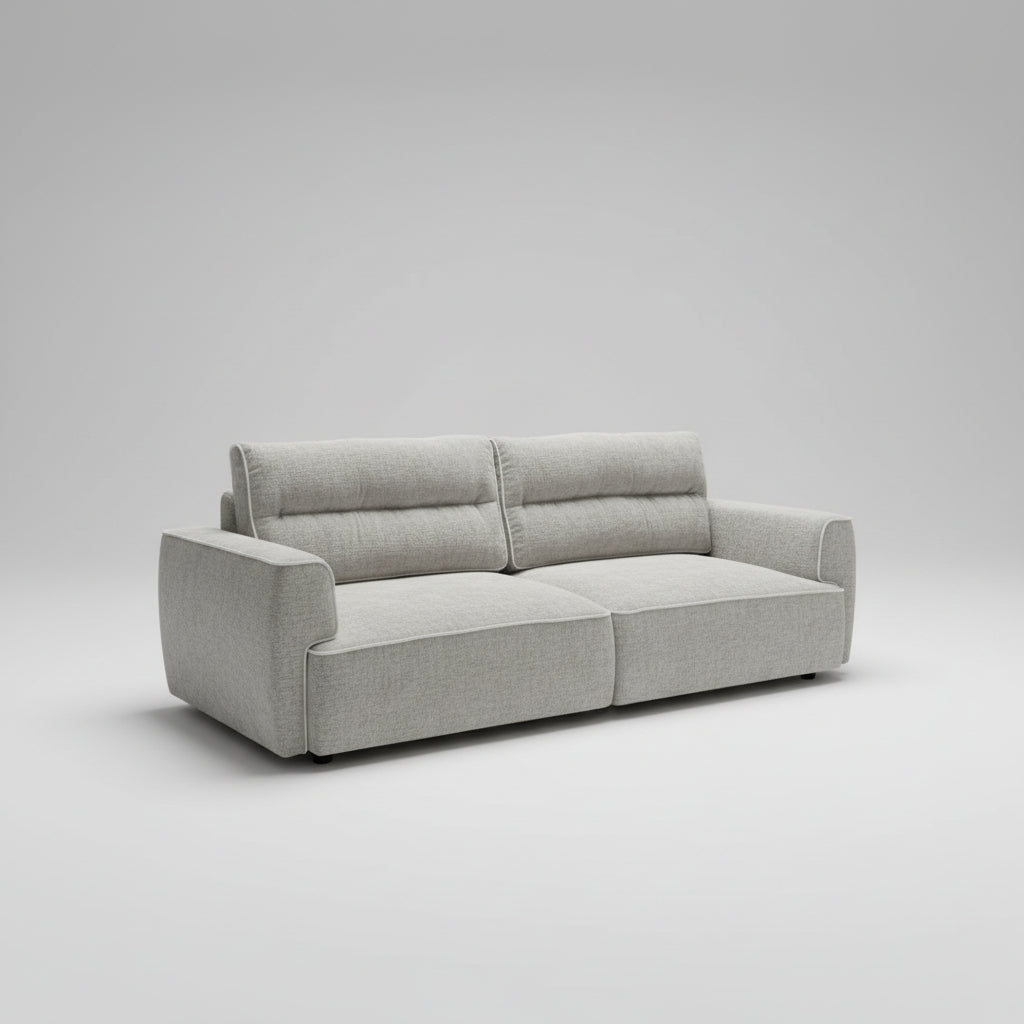 Gray sofa on a light gray background