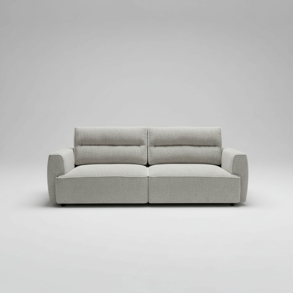 Gray sofa on a light gray background