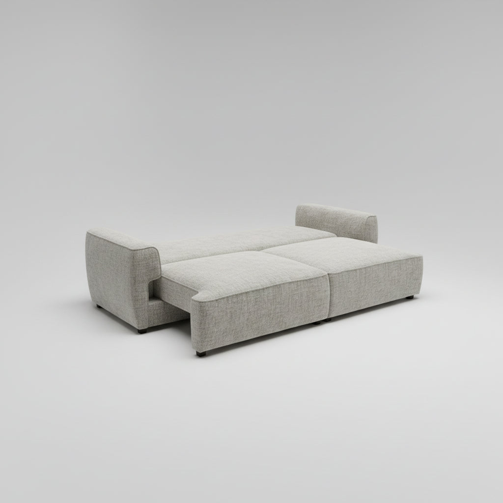 Gray sofa bed on a light gray background