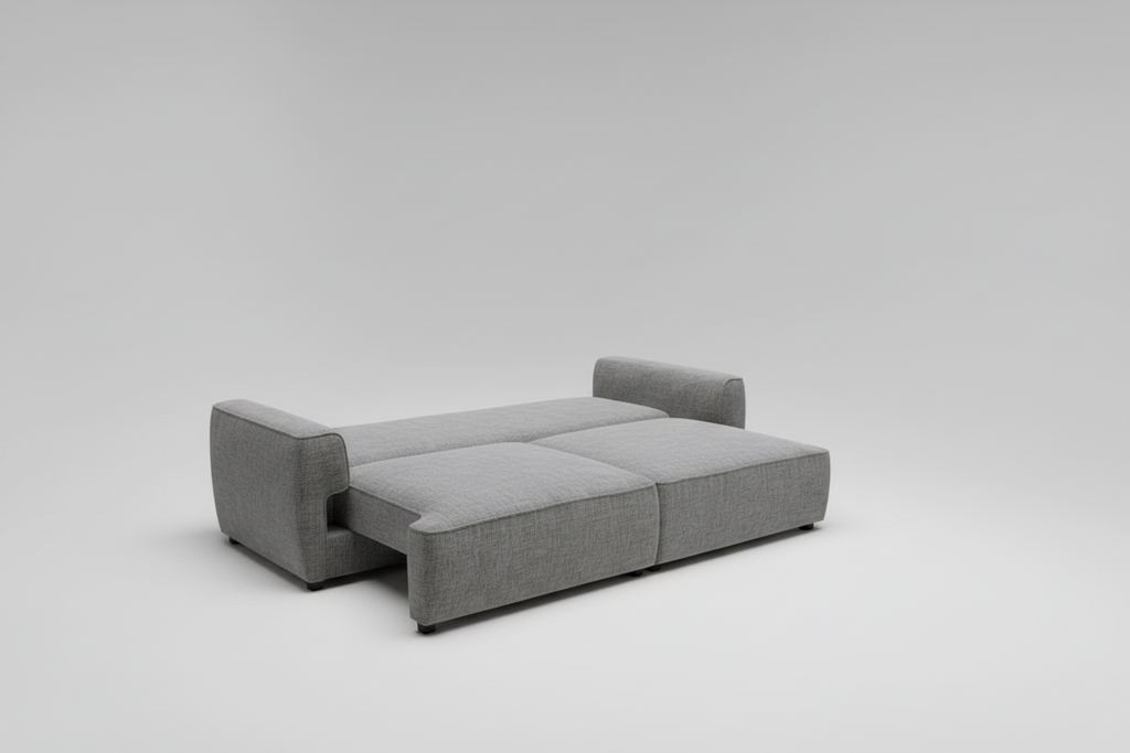 San Sleeper Sofa Bed with Storage – Driftwood Taupe Fabric