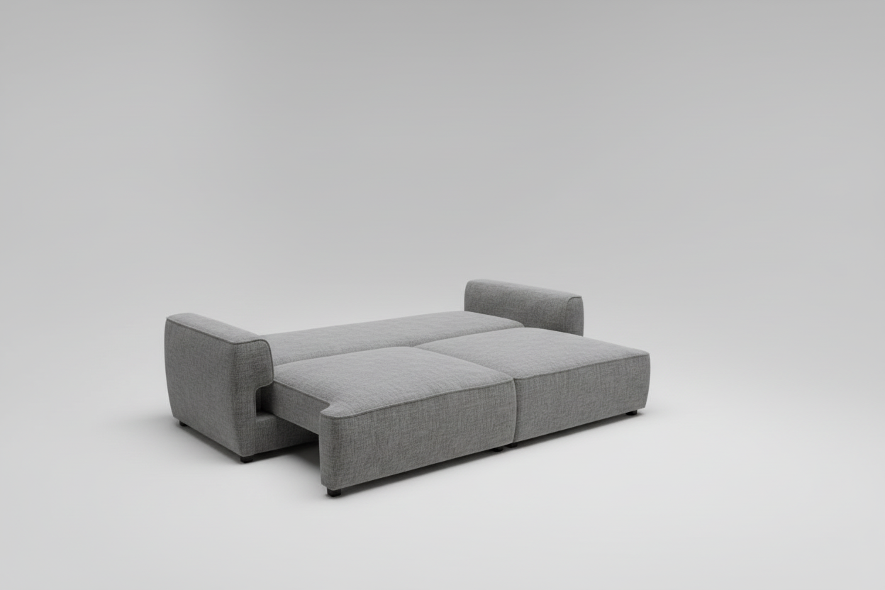 San Sleeper Sofa Bed with Storage – Driftwood Taupe Fabric