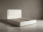 Savannah Queen Hydraulic Storage Lift-Up Bed - White Boucle