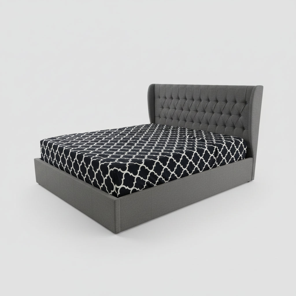 Savannah Queen Hydraulic storage Lift Up bed - Grey linen