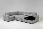 Taylor 6-Seater Sectional Sofa with Dual Pullout Beds and Storage – Light Grey - Paul's Furniture Outlet