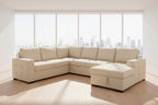 Sofá seccional Taylor de 6 plazas con cama extraíble y espacio de almacenamiento - Beige