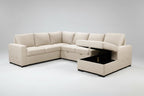 Sofá seccional Taylor de 6 plazas con cama extraíble y espacio de almacenamiento - Beige