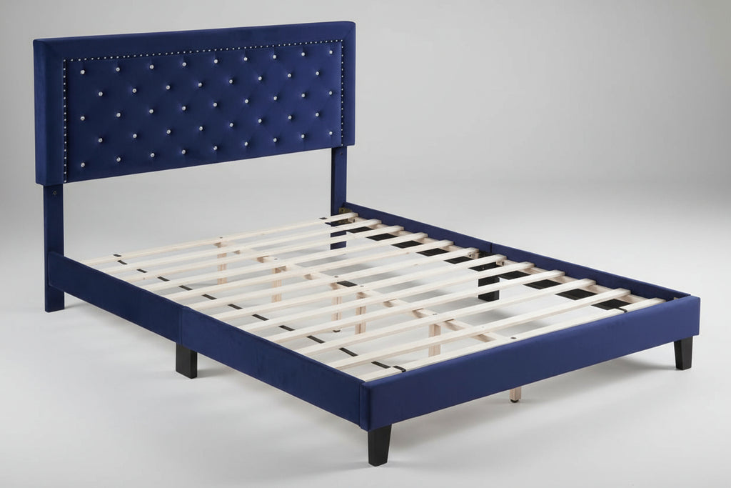 tokyo bed velvet frame Blue queen king grey Richmond