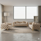 Royal Sapphire Turkish-Style Chesterfield Set -Champagne Cream