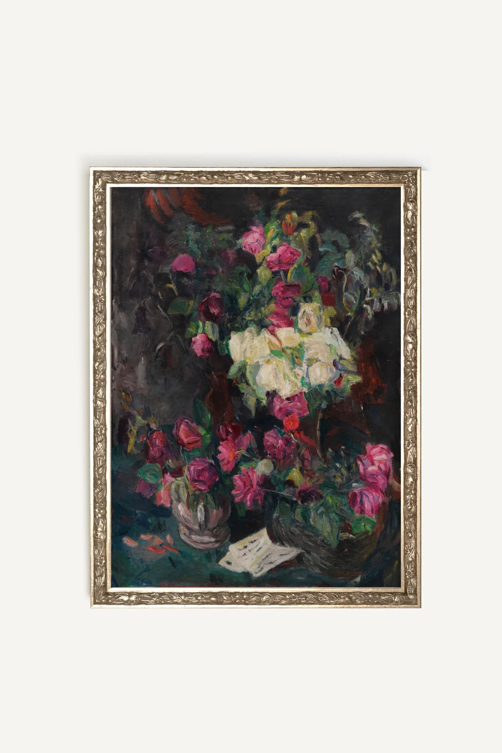 VELOURS D'ÉPOQUE, Oeuvre sur toile rigide, encadré Vintage Argent